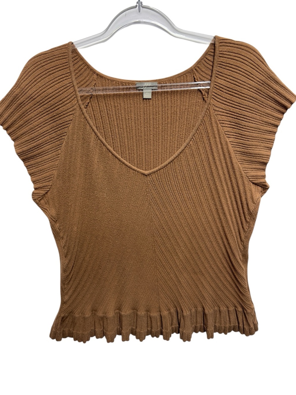 Pure Cotton Knit Sweater Vest Asymmetrical Peplum Babydoll Top Pullover Jumper